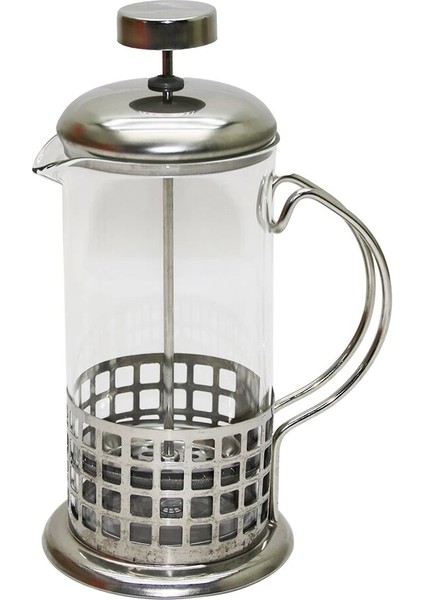 French Press 350ML Cam Bitki Süzgeçi Metal Kafes - Kapak
