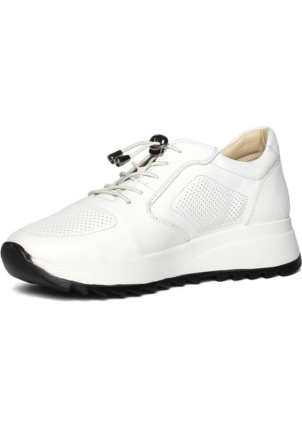 Kadın Beyaz Bağcıklı Kalın Tabanlı Deri Sneaker fırsatları