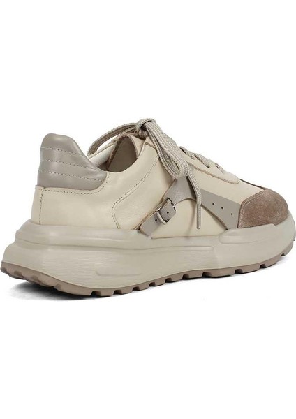 Kadın Vizon Bağcıklı Kalın Tabanlı Süet Deri Sneaker fırsatları