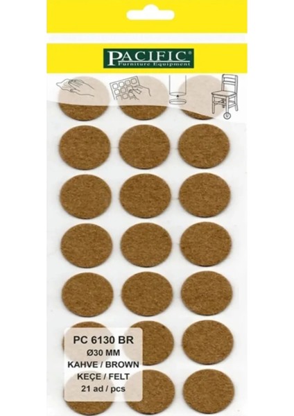 50 mm Yapışkanlı Keçe 8’li Paket | Mobilya Ayağı Koruyucu – Masa, Sandalye, Sehpa, Parke Zemin Için Kaydırmaz ve Çizilme Önleyici