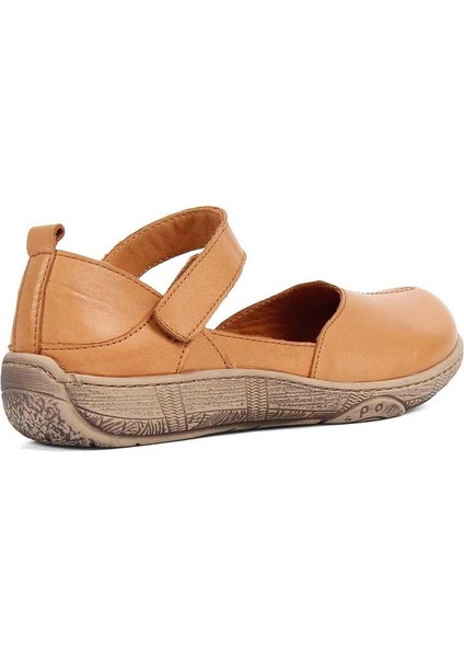 Kadın Taba Bantlı Önü Kapalı Deri Ayakkabı indirimleri