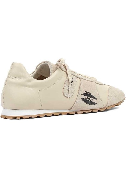 Kadın Bej Bağcıklı Süet Deri Sneaker