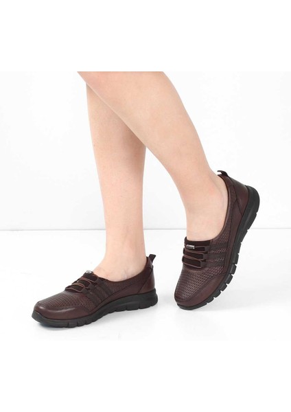 Kadın Kahverengi Kalın Tabanlı Deri Ayakkabı fiyatları