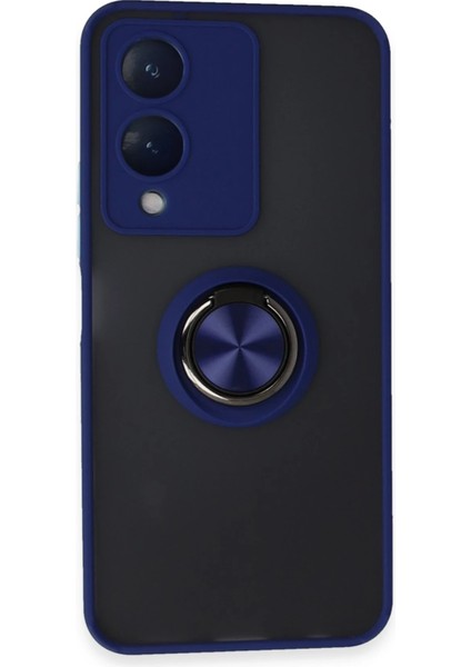 Vivo Y17S Kılıf Montreal Yüzüklü Silikon Kapak - Lacivert Bstmy