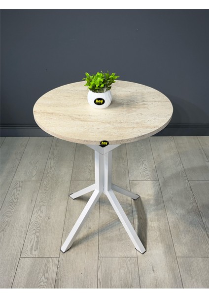 Ikra Yuvarlak Balkon Masası Mutfak Yemek Masası 60 cm