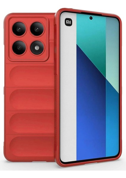 Xiaomi Poco X6 Pro Kılıf Optimum Silikon - Kırmızı Bstmy