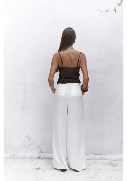 Tia Gül Detay Koyu Kahve Crop