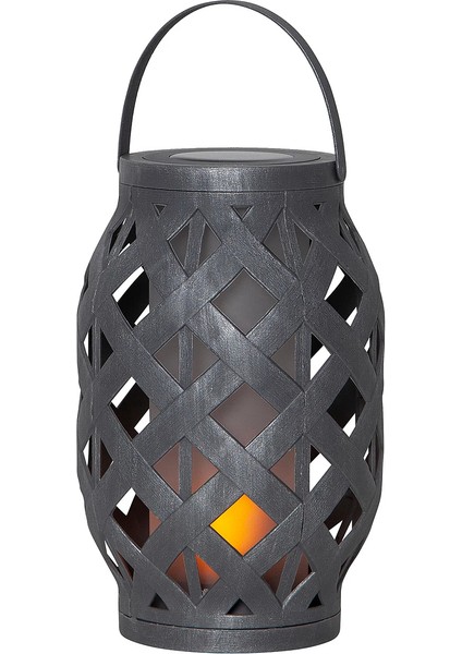 Flame Solar LED Fener Tanzende Flamme Efekti, 23 Cm, Dış Mekan, 5 Saat Işık