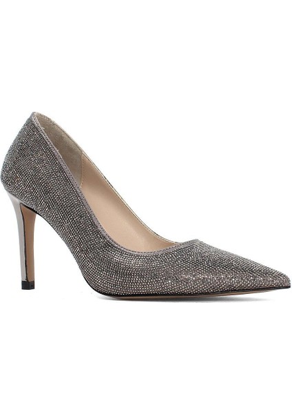 Kadın Platin Taşlı Ince Topuklu Stiletto