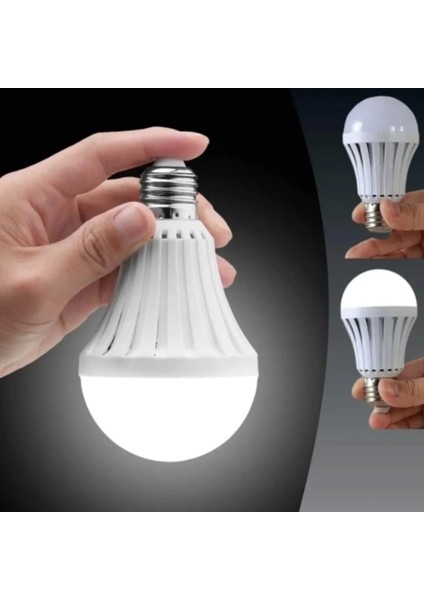 E27-220V 5W 6500K Şarjlı Beyaz LED Ampul