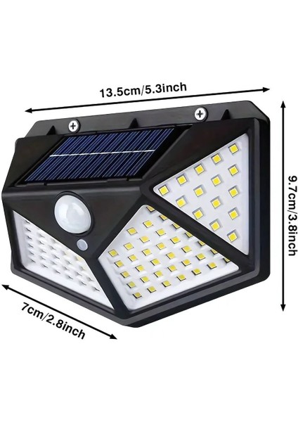 Güneş Enerjili 4’ Adet LED Sensörlü Duvar Lambası – Elektriksiz Aydınlatma & IP65 Su Geçirmez