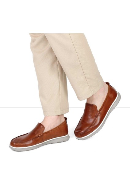 Erkek Taba Deri Loafer