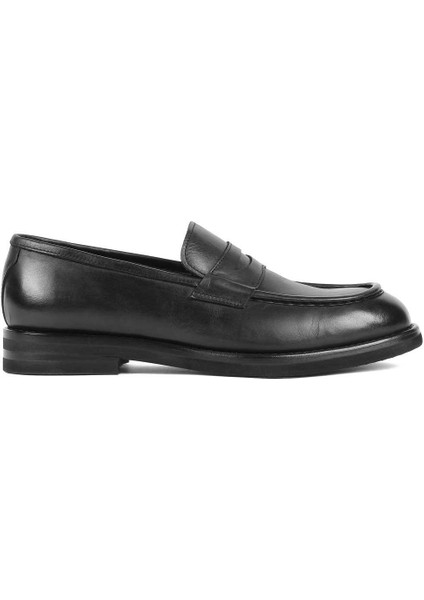 Erkek Siyah Deri Loafer