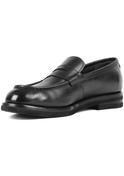 Erkek Siyah Deri Loafer