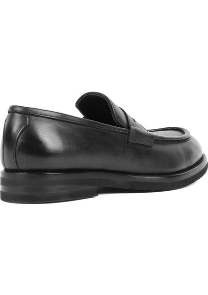 Erkek Siyah Deri Loafer