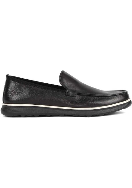 Erkek Siyah Deri Loafer