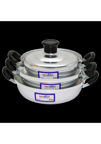 3lü Alüminyum Omlet Set No-18-20-22