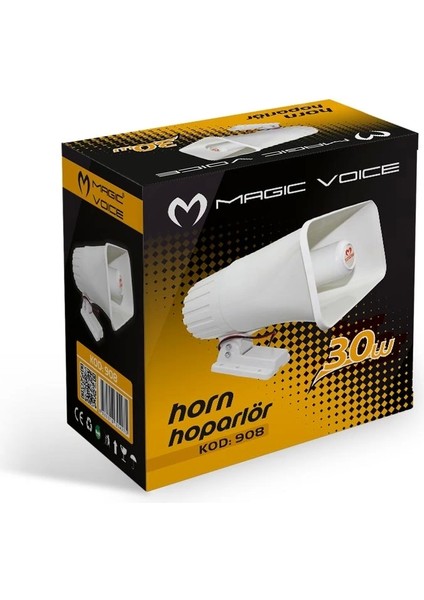 Magıcvoıce MV-908 30 Watt 8 Ohm Plastik Horn Hoparlör