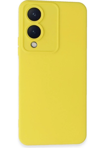 Vivo Y17S Kılıf Nano Içi Kadife Silikon - Sarı Bstmy