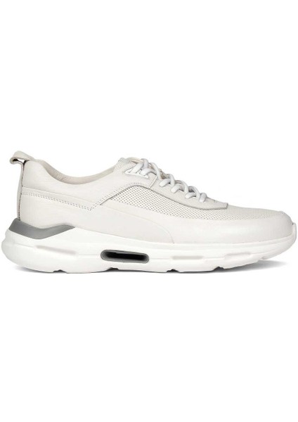 Erkek Bej Bağcıklı Kalın Tabanlı Nubuk Deri Sneaker