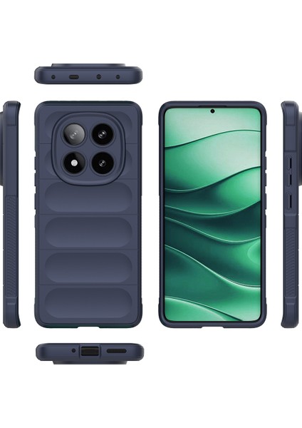 Redmi Note 14 Pro 5g Kılıf Esnek Tpu Oyuklu Arka Yüzey Tasarımlı Nua Etnik Silikon Kapak - Lacivert