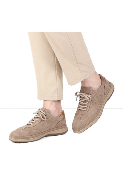 Erkek Vizon Bağcıklı Nubuk Deri Sneaker fiyatları