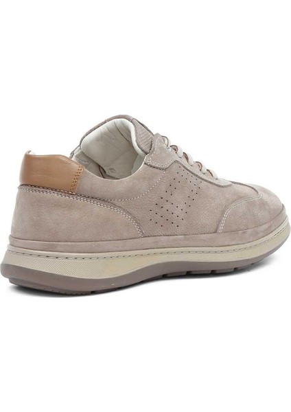 Erkek Vizon Bağcıklı Nubuk Deri Sneaker indirimleri