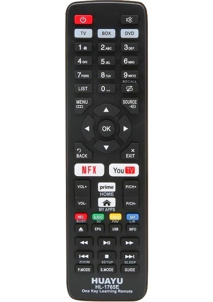 Huayu HL-1765E Prıme Vıdeo-Youtube-Netflıx Tuşlu Tv/uydu/dvd Öğrenebilen Akıllı Kumanda