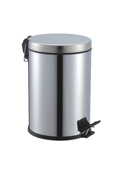 Pedallı 5lt Krom Metal Çöp Kovası