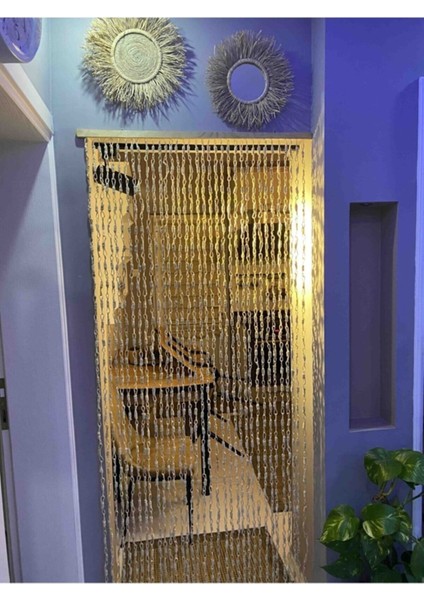 Naturel Hasır Kapı Perdesi Halat Örgülü 90X190 Cm.