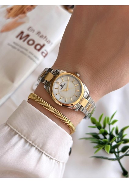 Çelik Kordon 3 Atm Suya Dayanıklı Özel Tasarım Kadın Kol Saat+Bileklik VS.BLKT.0237 fiyatları