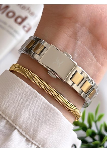 Çelik Kordon 3 Atm Suya Dayanıklı Özel Tasarım Kadın Kol Saat+Bileklik VS.BLKT.0237 modelleri