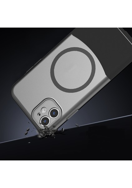 iPhone 11 Kılıf M-Safe Şarj Özellikli Mıknatıslı Nua Duble Kapak - Siyah