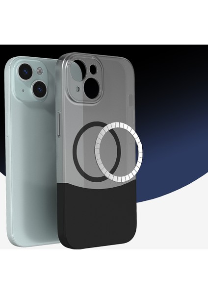iPhone 13 Kılıf M-Safe Şarj Özellikli Mıknatıslı Nua Duble Kapak - Gri