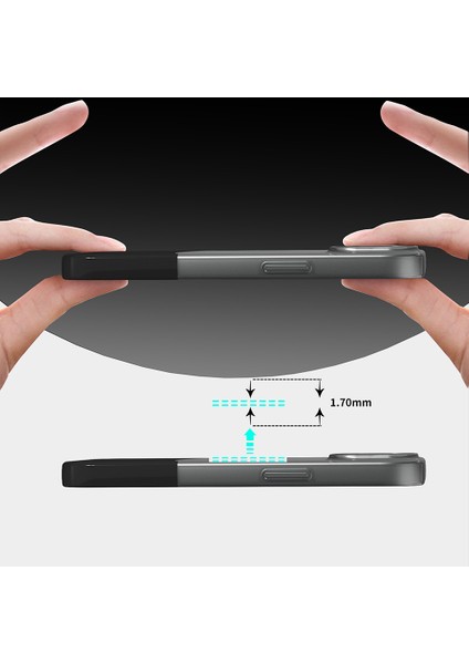iPhone 15 Kılıf M-Safe Şarj Özellikli Mıknatıslı Nua Duble Kapak - Siyah