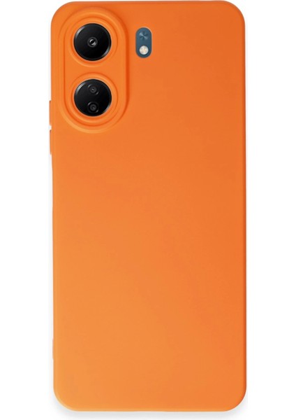 Xiaomi Redmi 13C Kılıf Nano Içi Kadife Silikon - Turuncu Bstmy