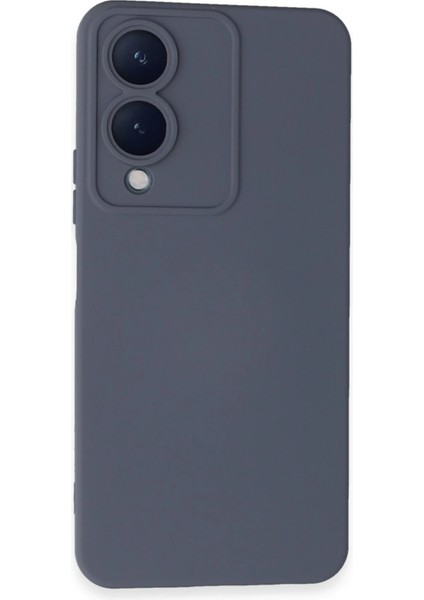 Vivo Y17S Kılıf Nano Içi Kadife Silikon - Gri Bstmy