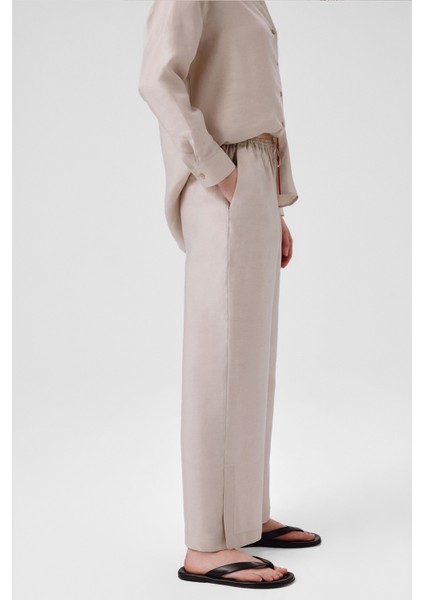 Taş Paçası Yırtmaçlı Kadın Pantolon modelleri