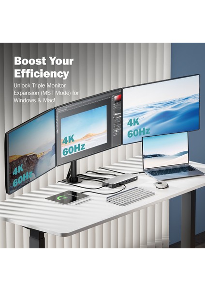 Dıgıtus Usb-C Docking Statio 3.2 Gen 2 Bağlantı Noktası (10 Gbit/s),13 Port