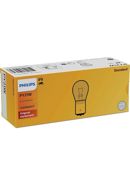PY21W Turuncu Sinyal Ampulü, 12 V 21 W BAU15S, 10'lu Paket