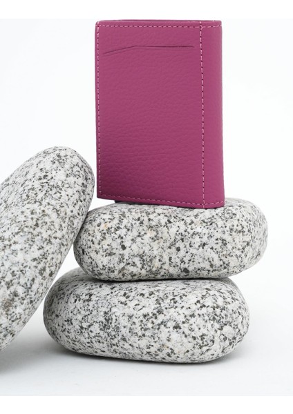 Mekanizmalı Deri Cüzdan Lila 113570