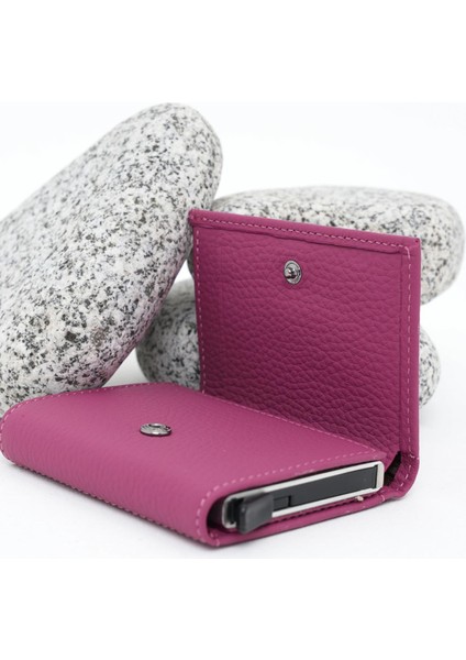 Mekanizmalı Deri Cüzdan Lila 113570 modelleri