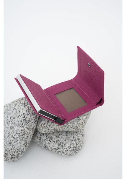 Mekanizmalı Deri Cüzdan Lila 113570 fırsatları