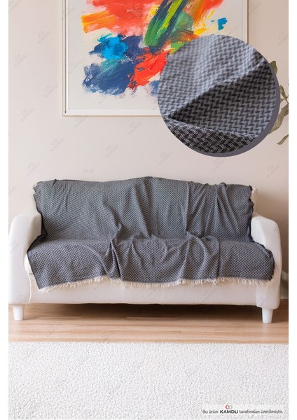 170X210CM Okucu Desen Pamuklu Koltuk Örtüsü, Kaymaz Koltuk Örtüsü, Leke Tutmaz Koltuk Örtüsü