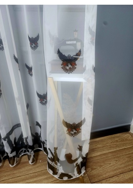 Bjk Karakartal Beşiktaş Taraftar Siyah Beyaz 2kat Pileli Tül Perde fiyatları