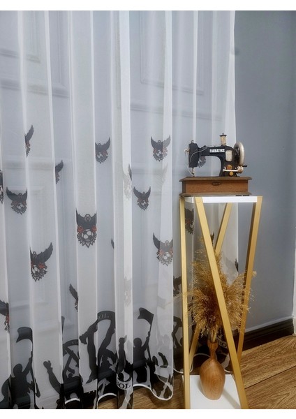 Bjk Karakartal Beşiktaş Taraftar Siyah Beyaz 2kat Pileli Tül Perde fırsatları