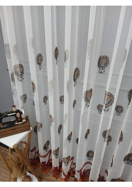 Gs Ultraslan Cimbom Taraftar Sarı Kırmızı 2kat Pileli Tül Perde fırsatları