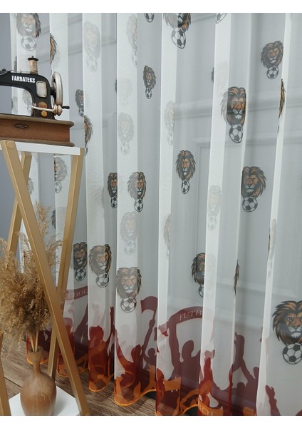 Gs Ultraslan Cimbom Taraftar Sarı Kırmızı 2kat Pileli Tül Perde indirimleri