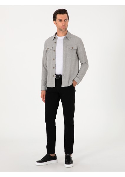 Erkek Gri Regular Fit Ceket Gömlek 50301594-VR024