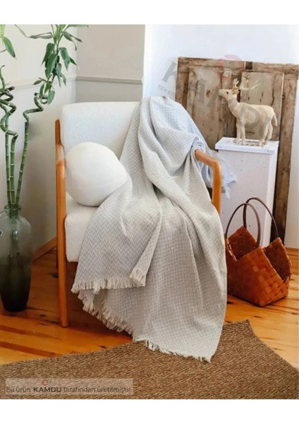 Lavenya (170X210CM) Okucu Desenli Koltuk Örtüsü, Mevsimlik Örtü, Çok Amaçlı Pike, Yatak Örtüsü